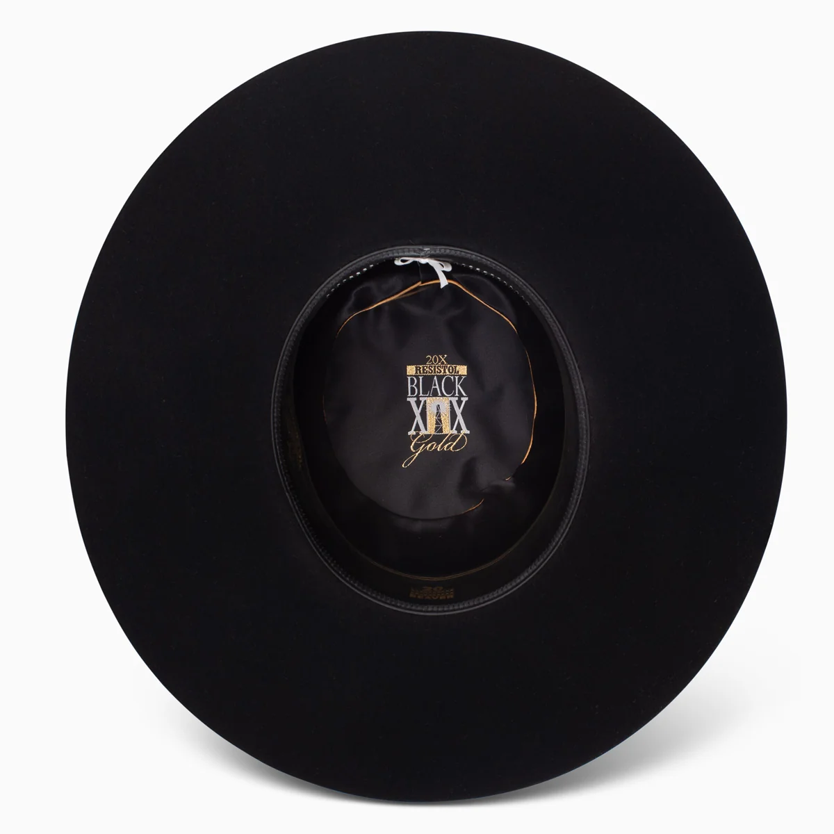 20X Black Gold Open Crown Cowboy Hat - Image 6