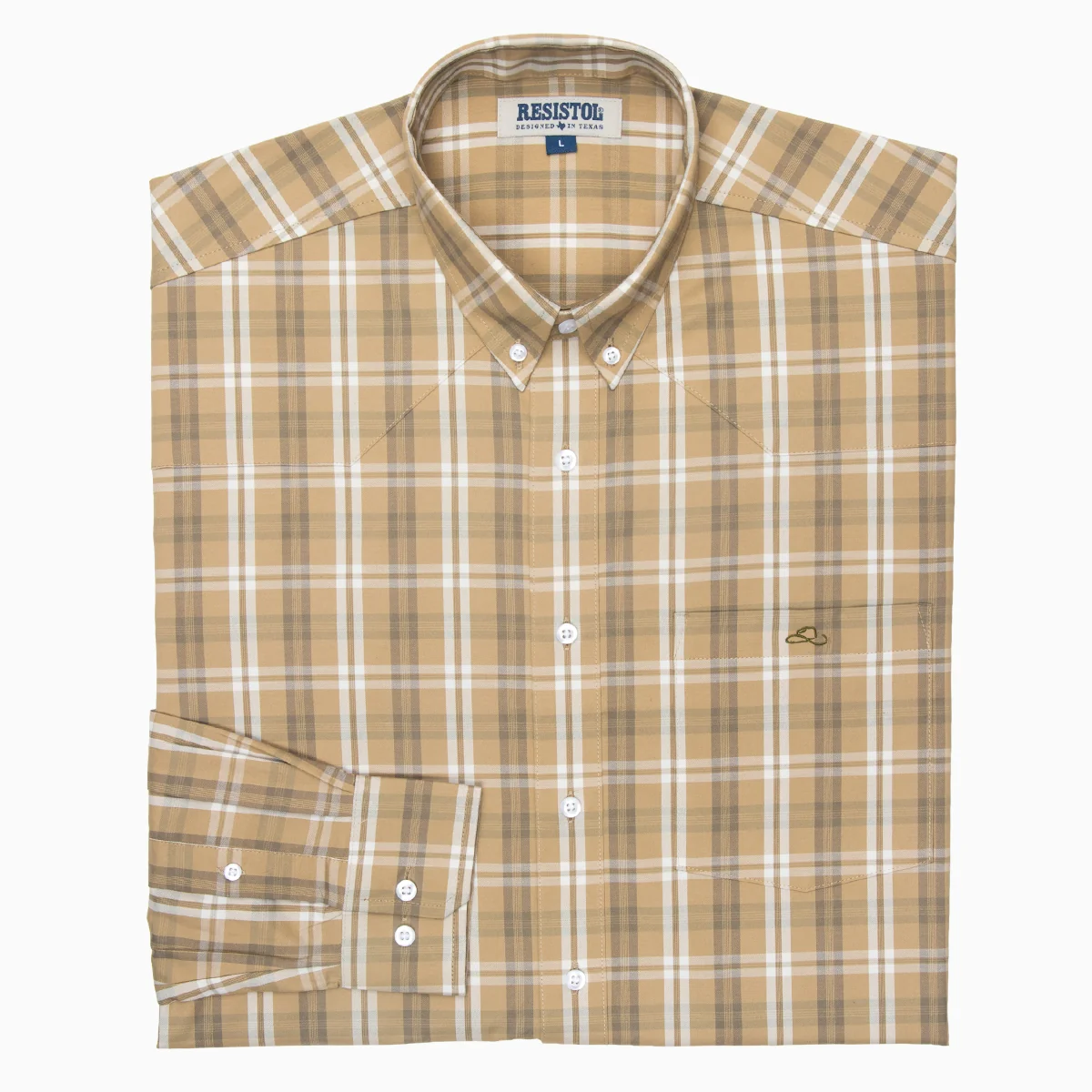 Resistol Dress Shirt - Light Brown Plaid - Image 3