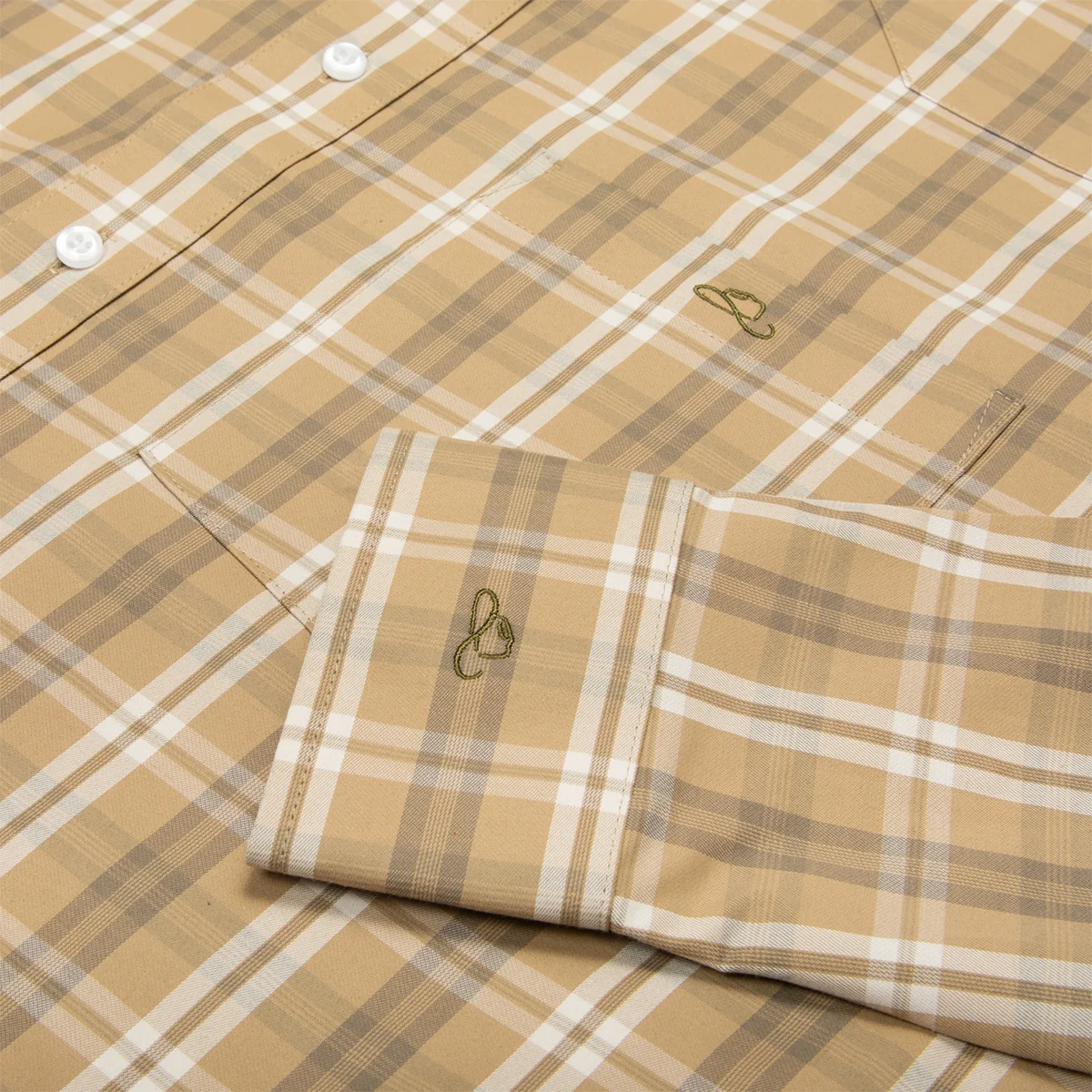Resistol Dress Shirt - Light Brown Plaid - Image 5