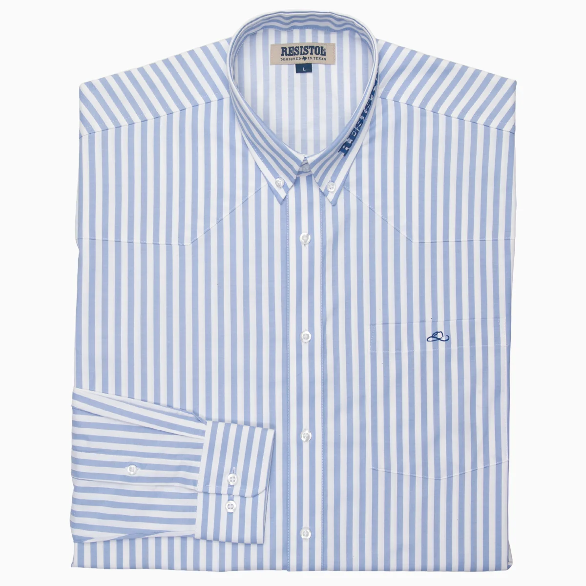 Resistol Marketing Shirt - Blue & White Stripe - Image 3
