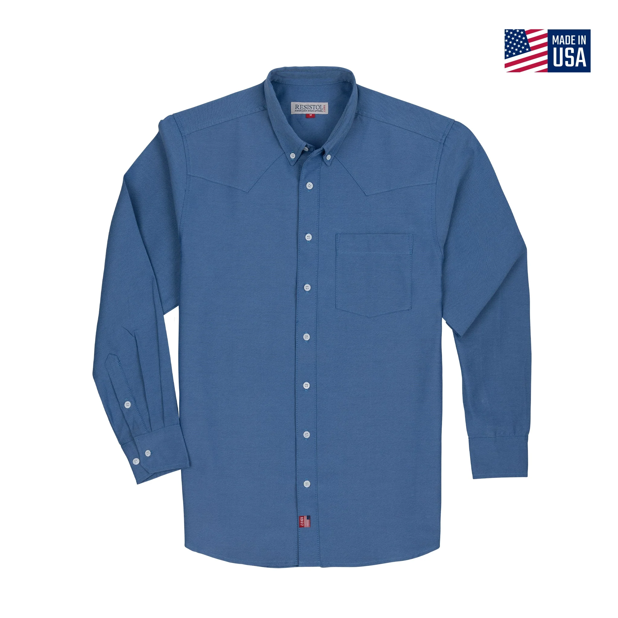 Resistol Oxford Dress French Blue Single Pocket - Image 2