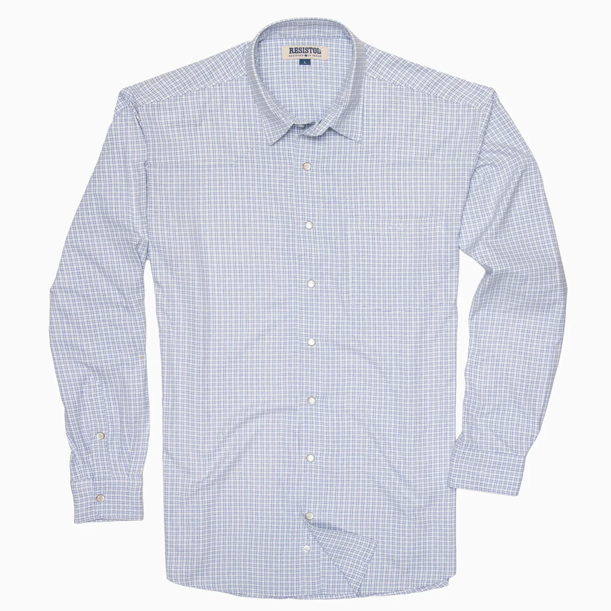 Resistol Performance Shirt - Blue and White Grid