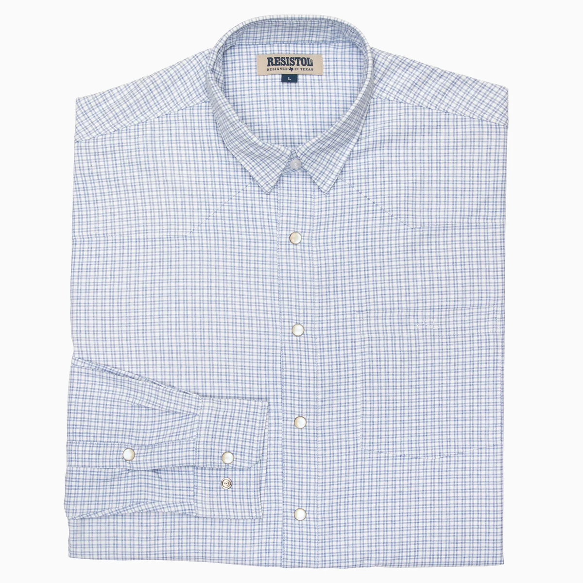 Resistol Performance Shirt - Blue and White Grid - Image 3