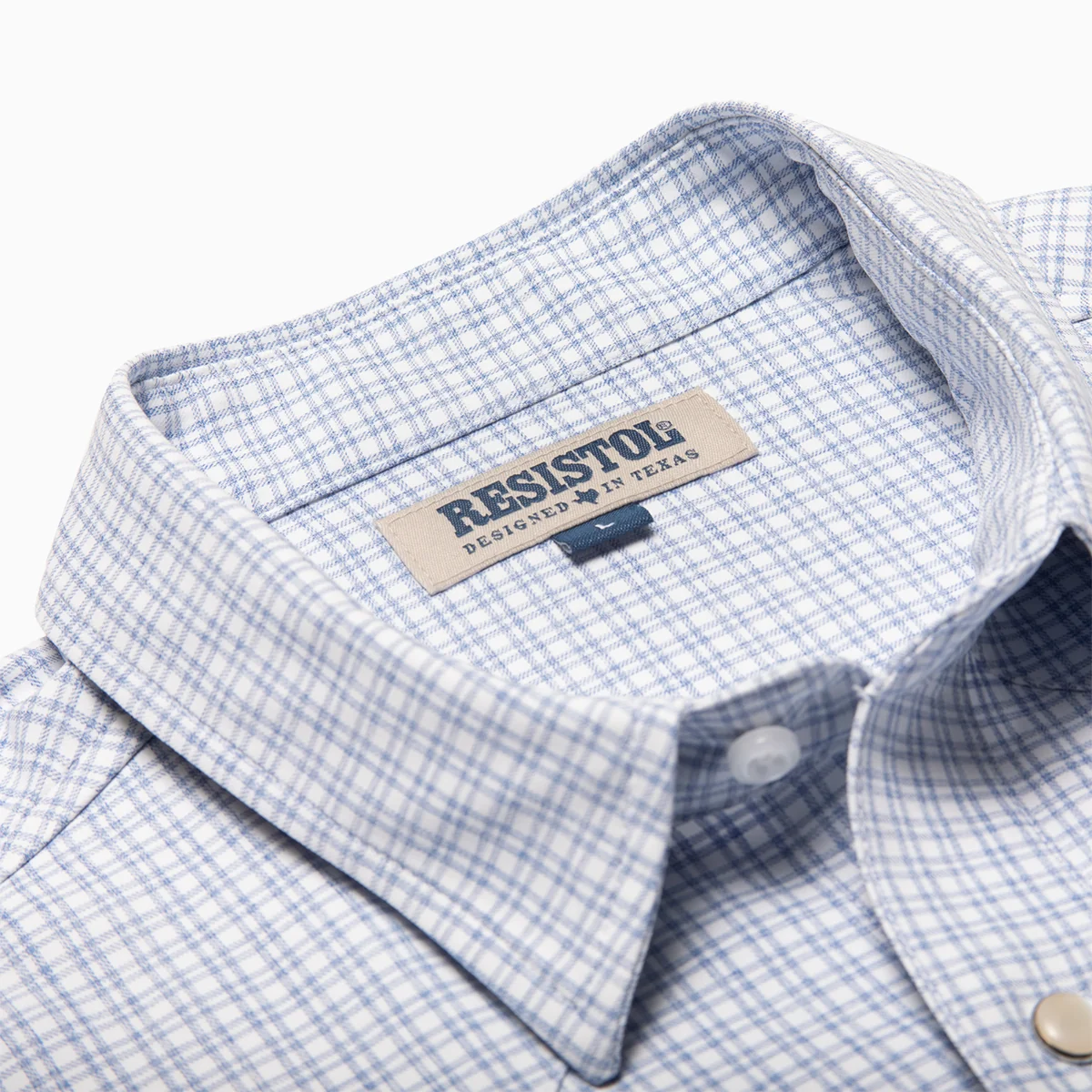 Resistol Performance Shirt - Blue and White Grid - Image 4