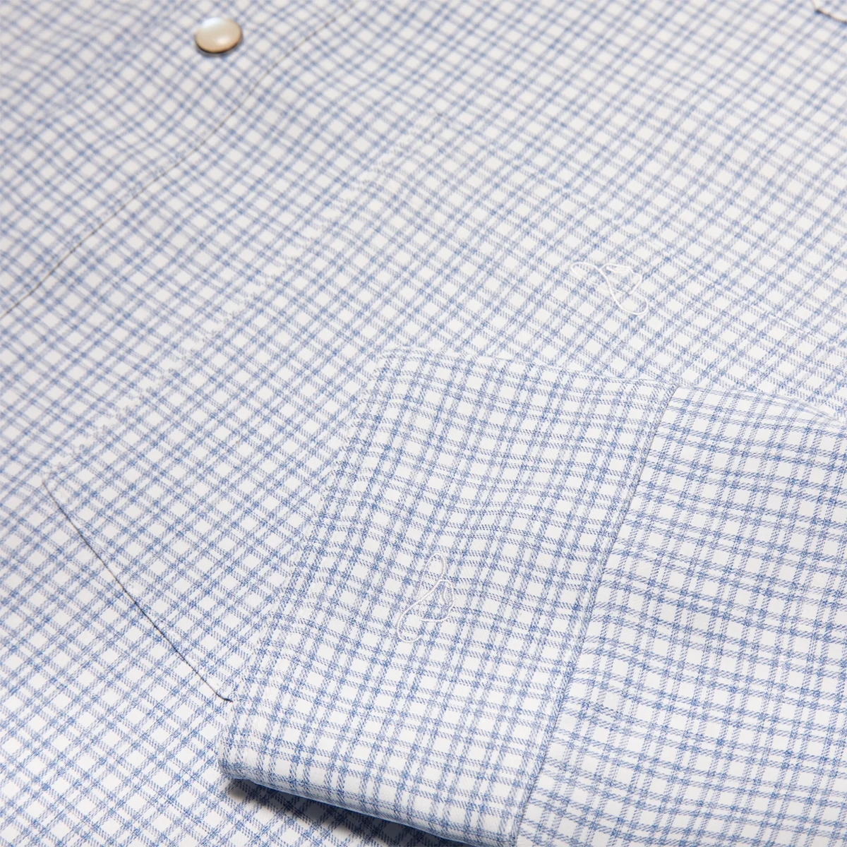 Resistol Performance Shirt - Blue and White Grid - Image 5